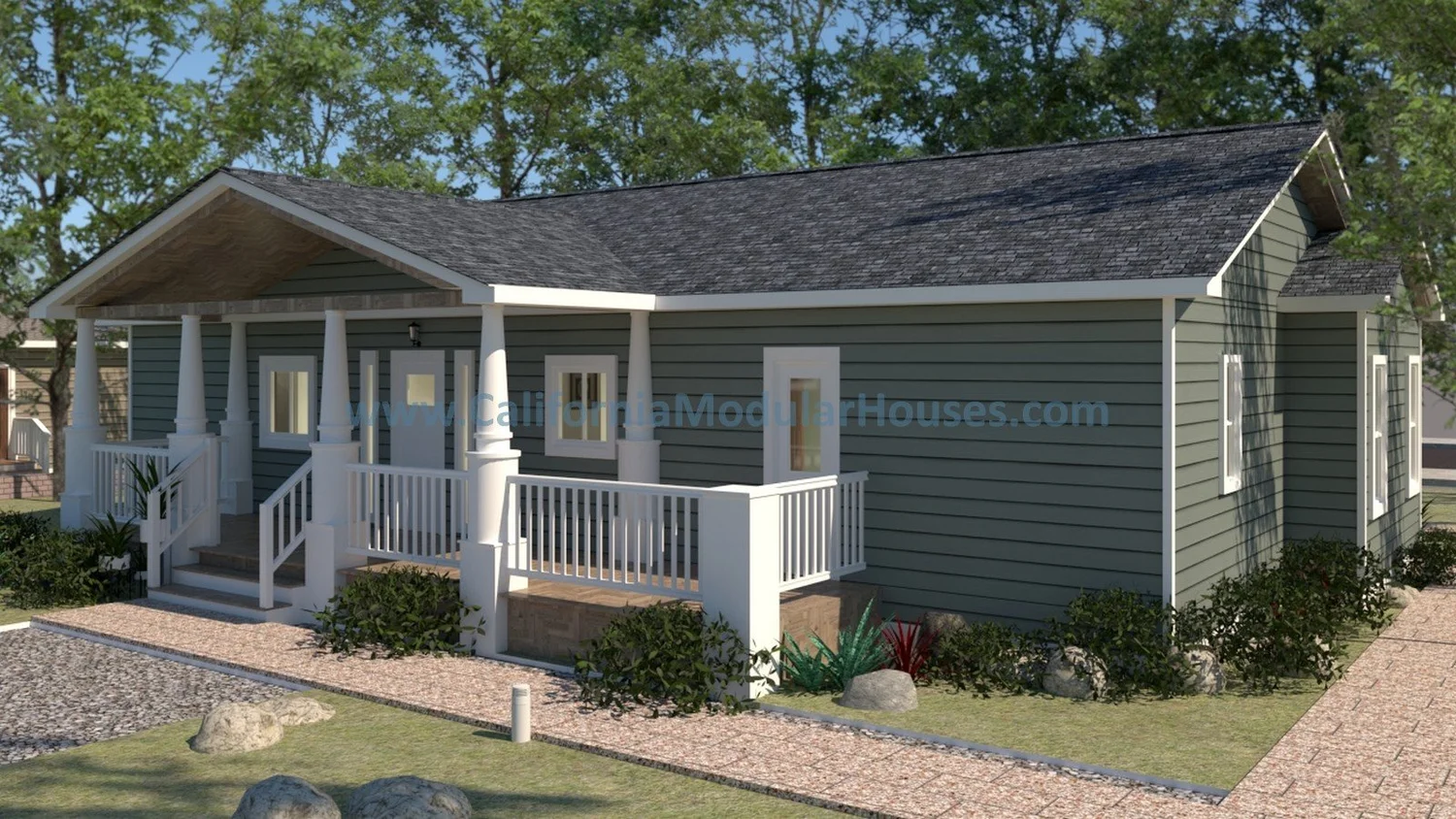 California Modular The Bishop– 1,387 sq ft Prefab Modular Home Floor Plan — California ...
