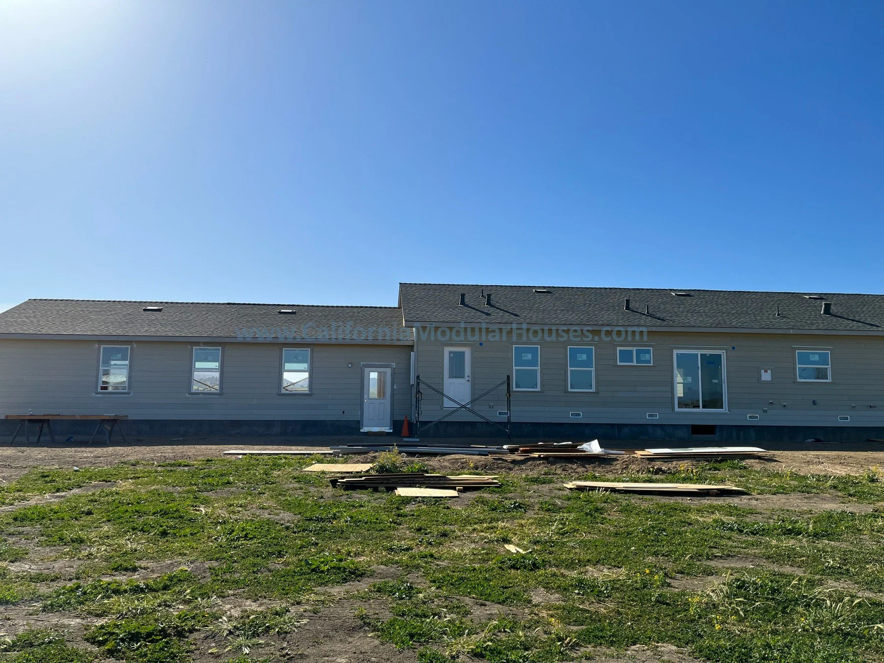 This is a brand new modular home.  This house was designed by our designer, previously one of our stock plans but customized for this client's needs.  San Juan Bautista, CA.  Single Story.  Prefab California.  