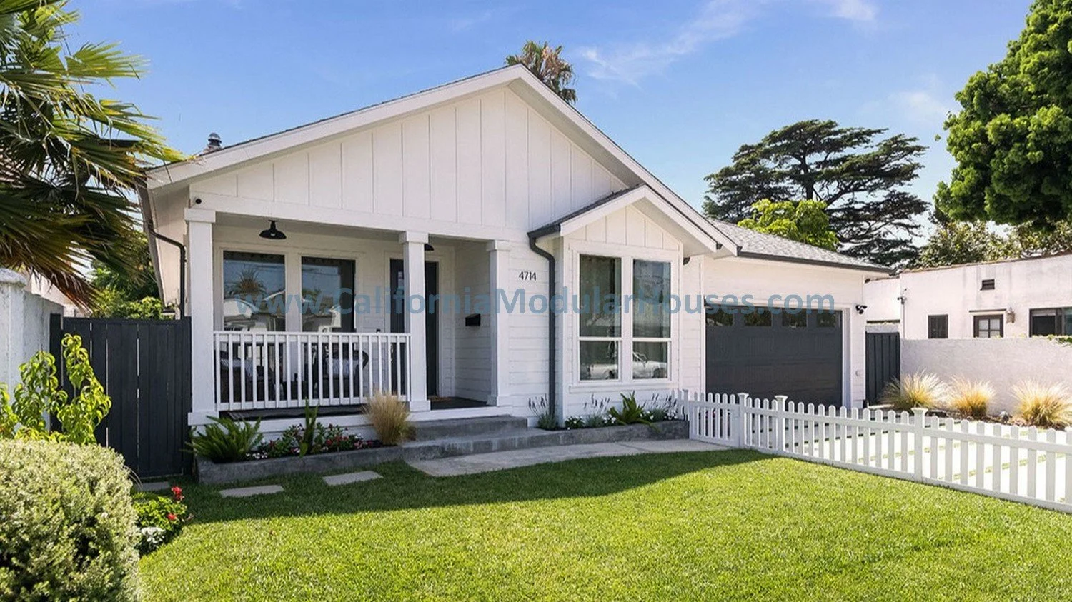 Here is a view of the home from an angle showing more details of the front bay window that was factory installed just as the front cover porch was built in the factory.  