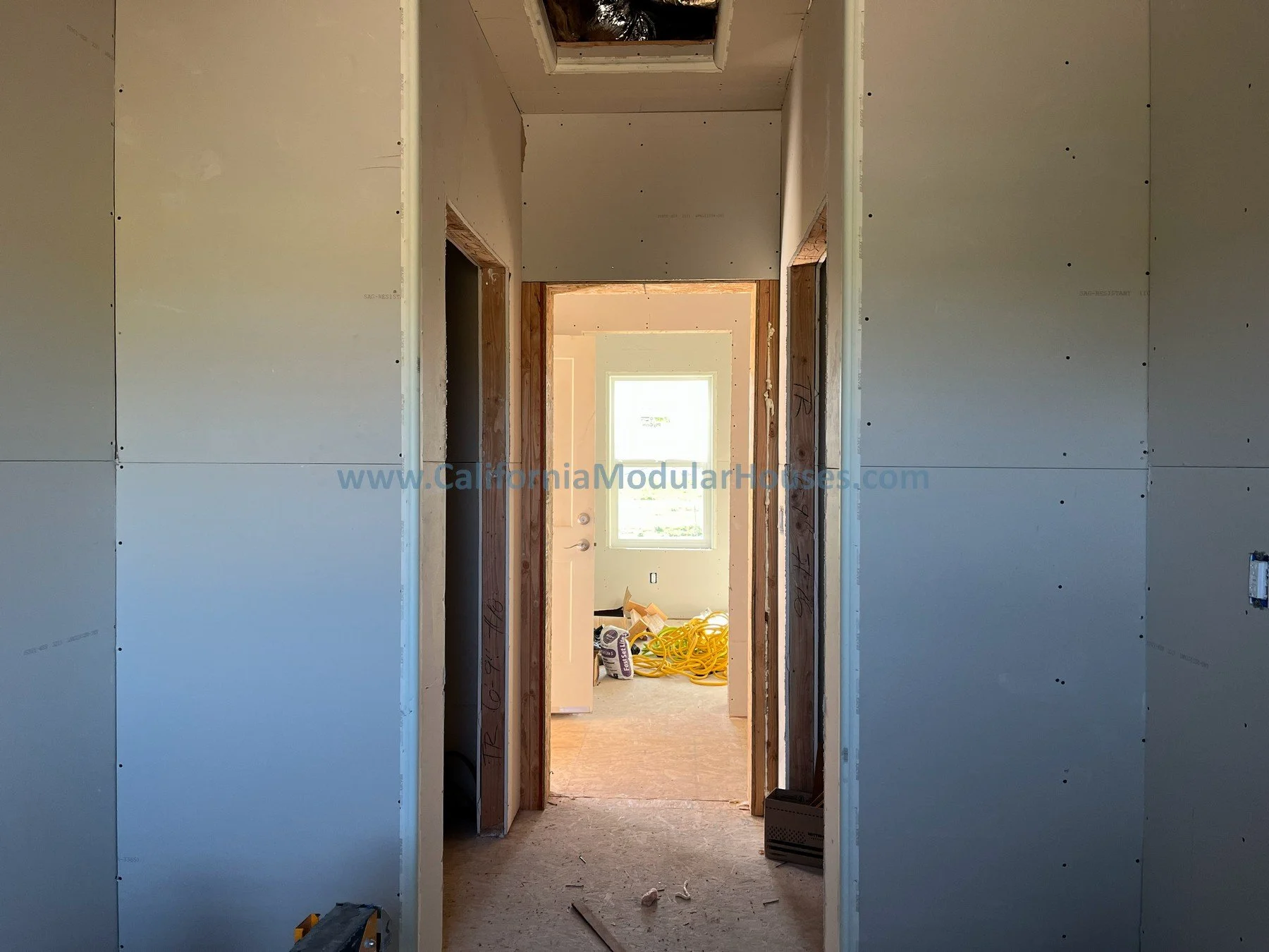 Hallway Progress mage of a Factory Built Home for San Juan Bautista CA California Modular  Prefab modulars.  Modular House CA.  