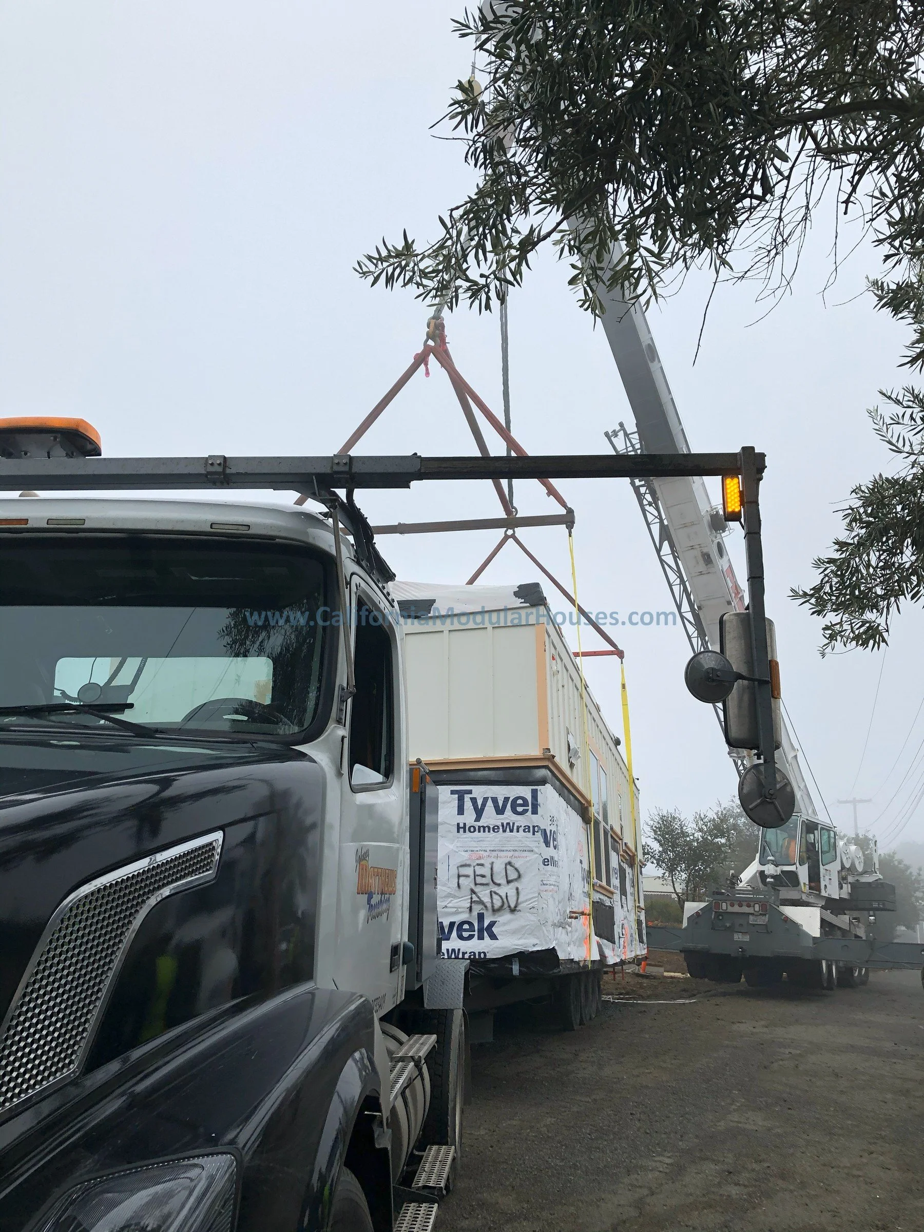 The Accessory Dwelling Unit and house were built in Contra Costa The on-site construction and crane set of this modular home and the ADU by the project General Contractor.  Prefab Modulars.  