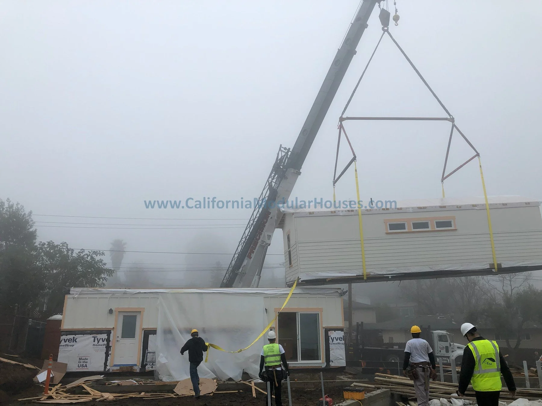 The Accessory Dwelling Unit and house were built in Contra Costa The on-site construction and crane set of this modular home and the ADU by the project General Contractor.  Prefab Modulars.  
