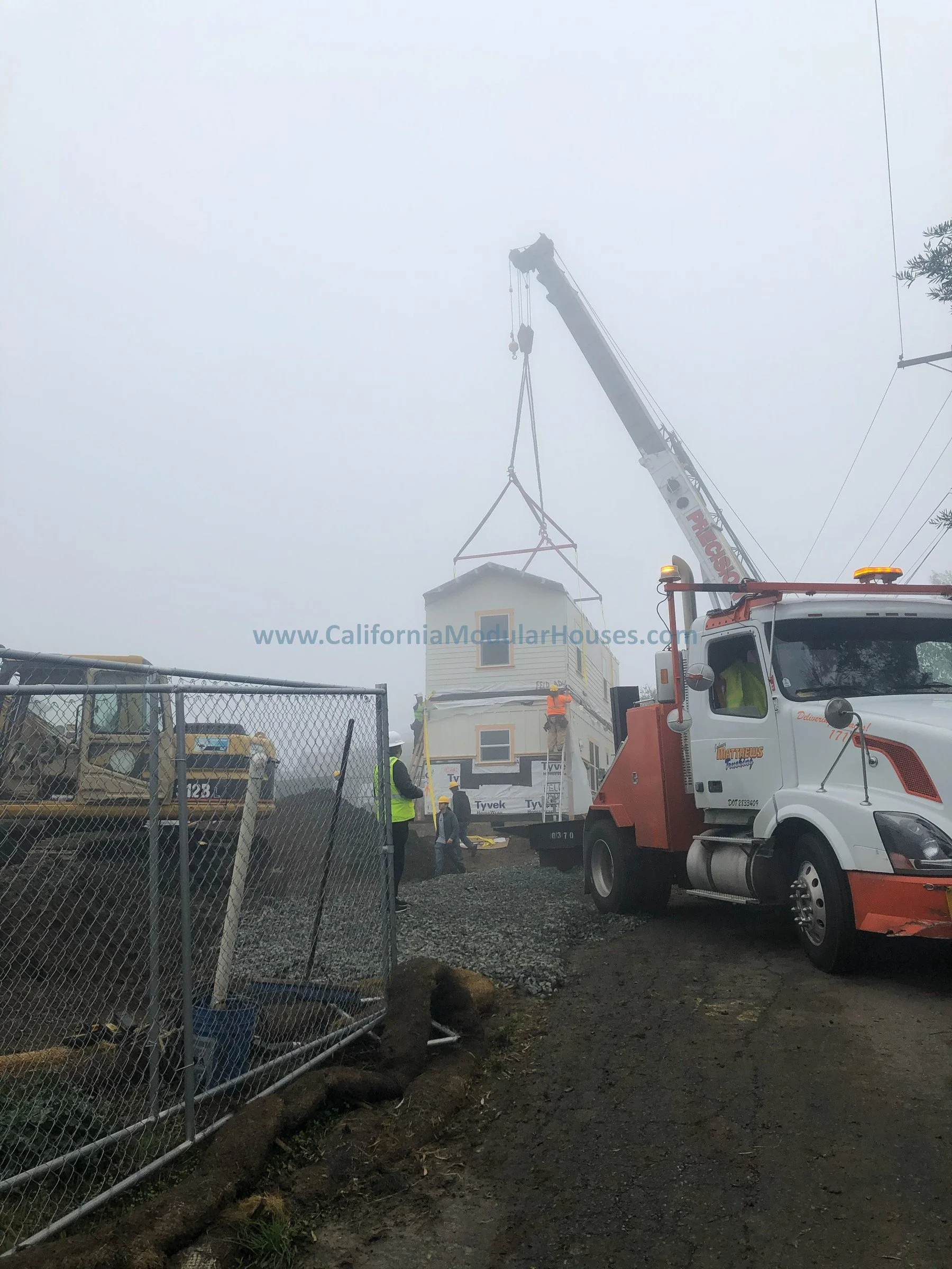 The on-site construction and crane set of this modular home and the ADU by the project general contractor.  The Accessory Dwelling Unit and house were built in Contra Costa County, CA.