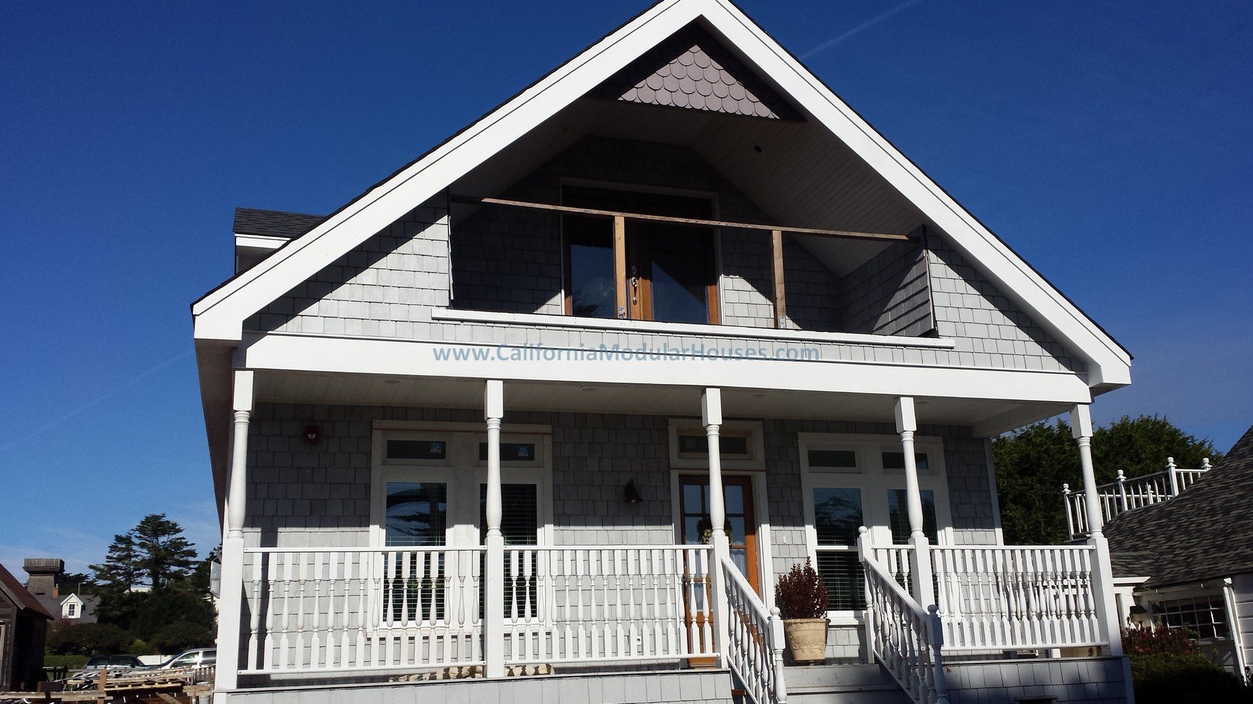 Cape Cod Modular Home.  Mendocino City, Mendocino County, CA.  Coastal Commission Review.  Historical Commission Review.  Unfinished attic.  Prefab Modular Home for Northern California Coast.   Modulars.  California.  