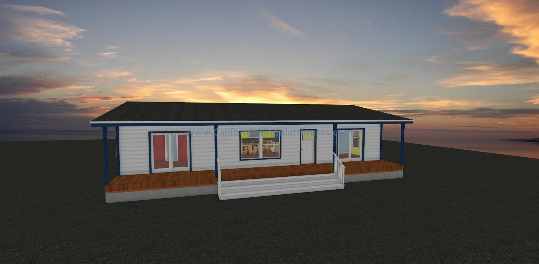 Customized design of a single-story ADU.  Modular.  Prefab California.  California prefab.  Prefab Accessory Dwelling Unit.  Modular Homes.  Modulars for Sebastopol, Sonoma County, CA.  Pre-fabricated homes.  Prefab ADU models.  