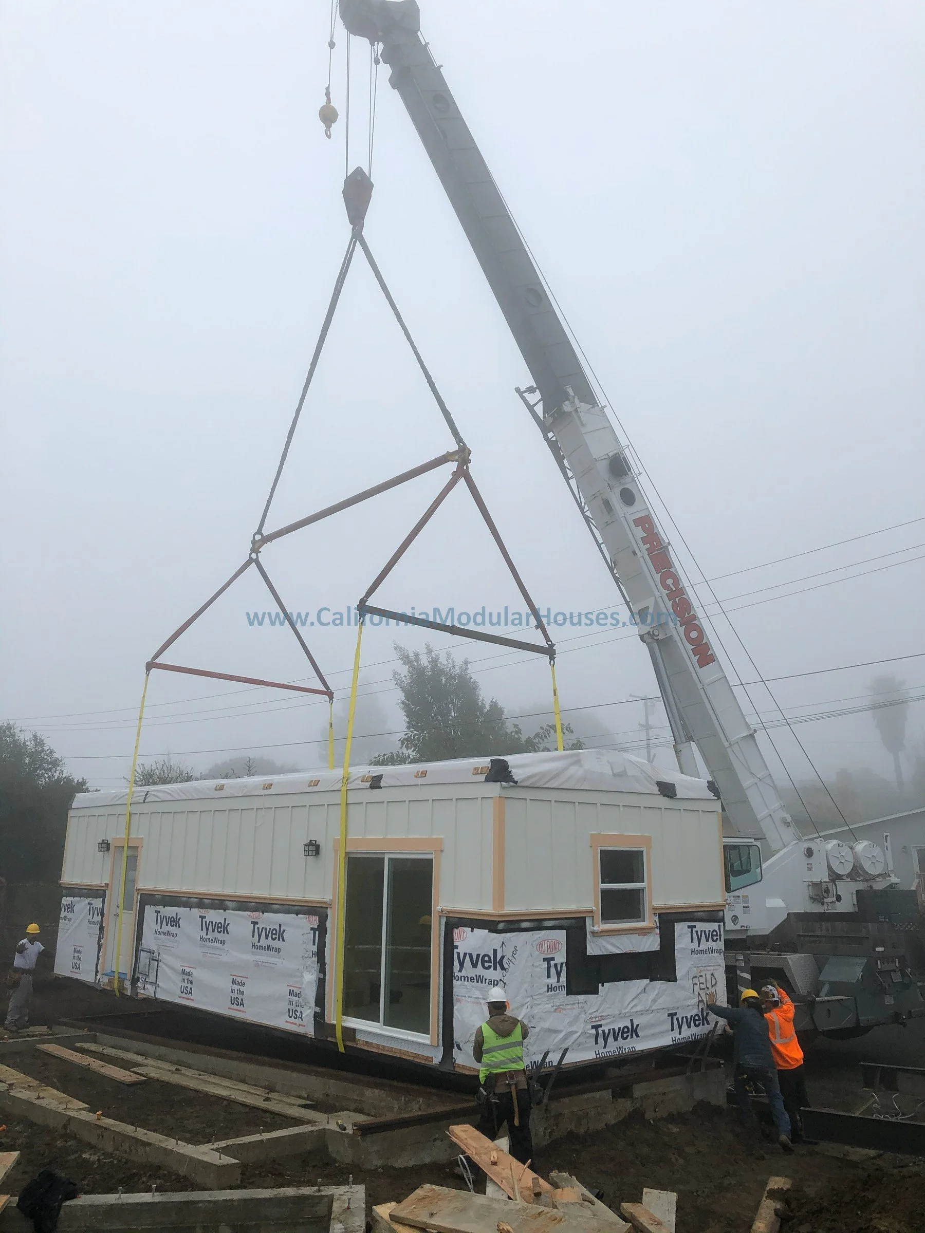 The on-site construction and crane set of this modular home and the ADU by the project general contractor.  The Accessory Dwelling Unit and house were built in Contra Costa County, CA.