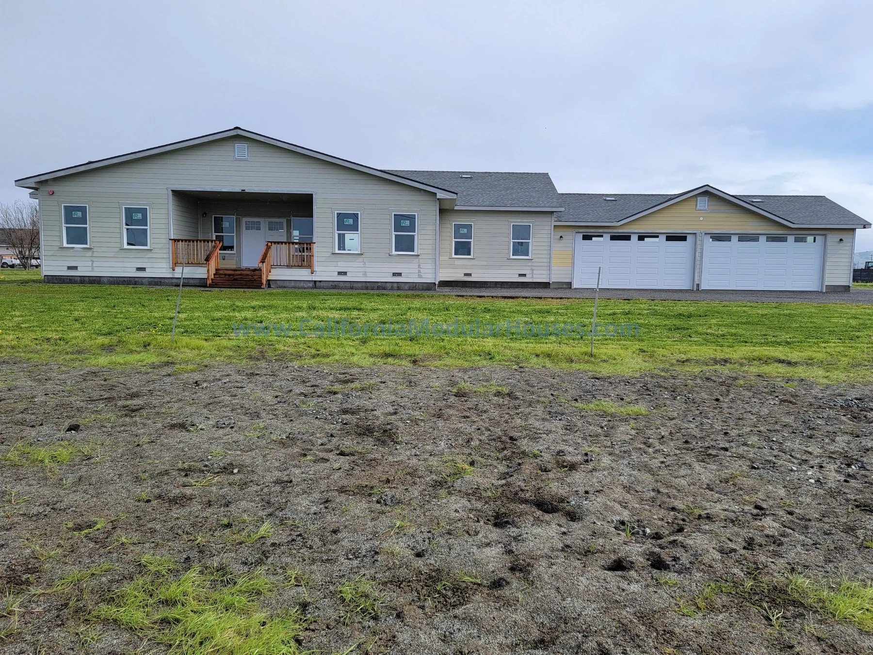 This is a brand new modular home.  This house was designed by our designer, previously one of our stock plans but customized for this client's needs.  San Juan Bautista, CA.  