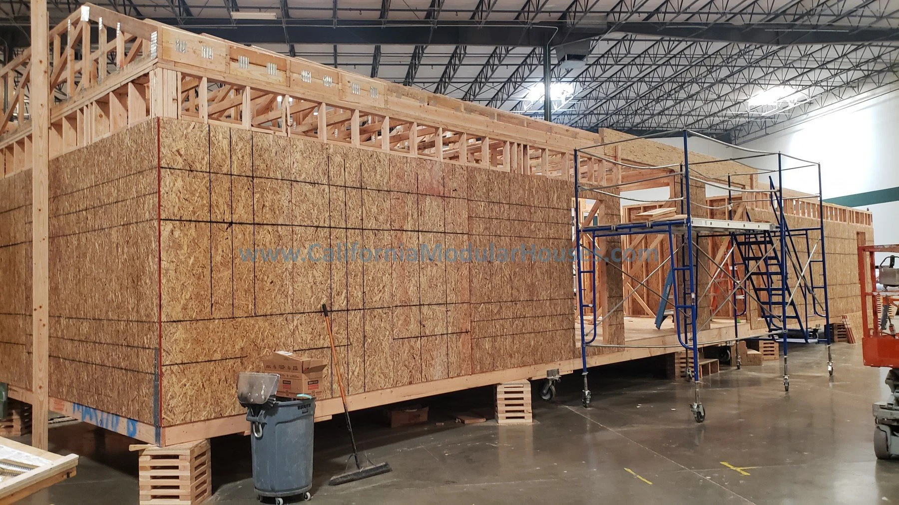 The inner factory workings for a Factory Built Home. Factory Built Housing. Framing. California Modular. Prefab Modular. Going to San Juan Bautista.