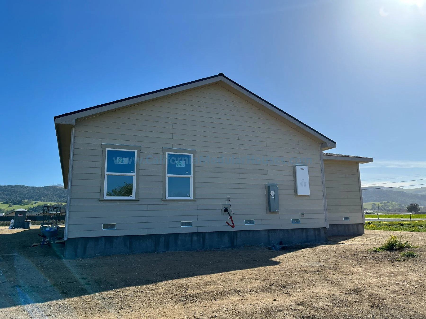 A large 3 bedroom 2 bathroom home of 2,688 SF.  This home was built on a large property, customized to the client's exacting needs.   Modular home.  California.  Prefab Modular.  San Juan Bautista, CA.  