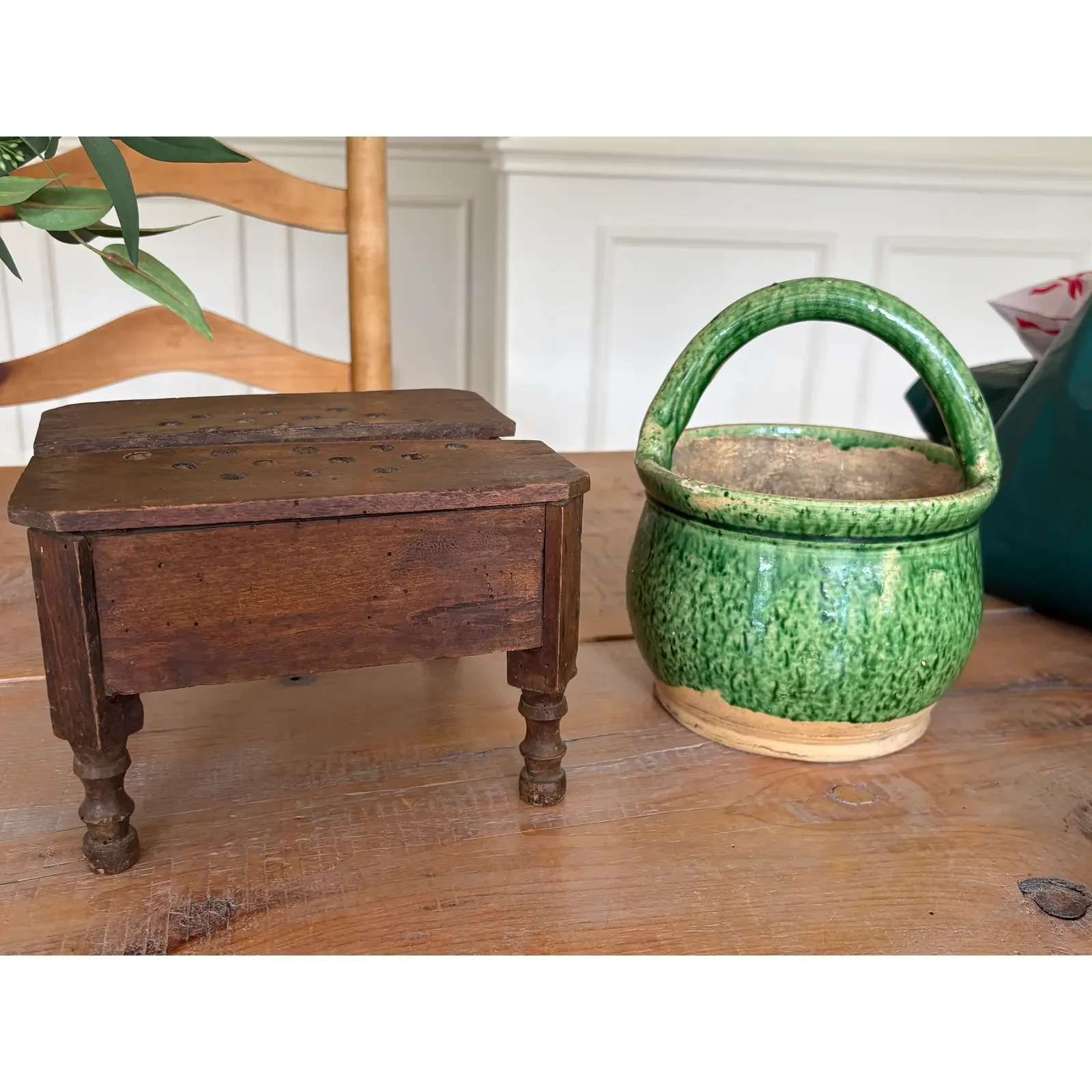 set-of-2-19th-century-french-country-wooden-foot-stool-and-glazed-terracotta-couvot-5230.webp