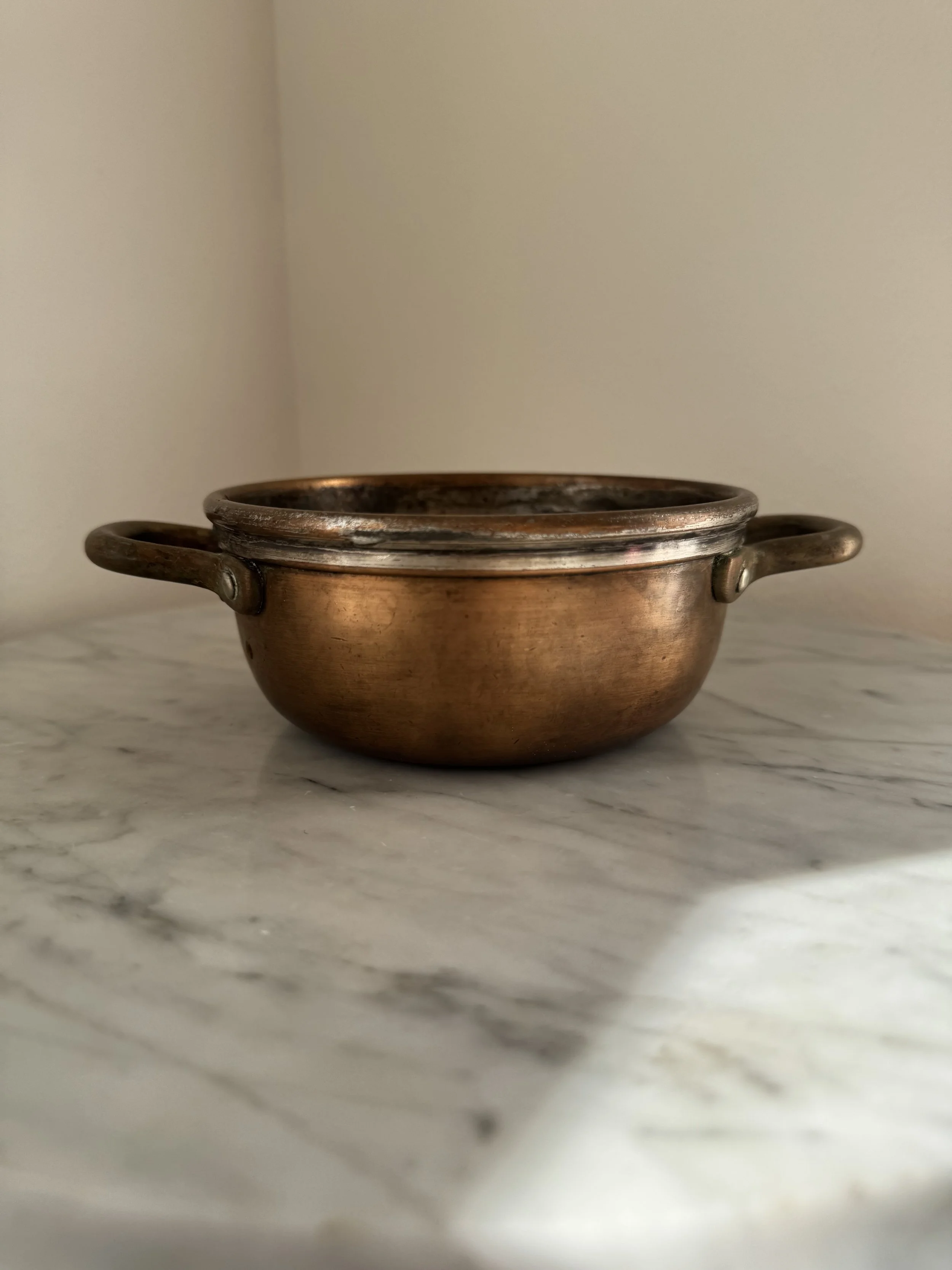 Joseph Heinrichs Pure Bronze & Sterling Silver Sugar Bowl / Twin‑Handled Pot