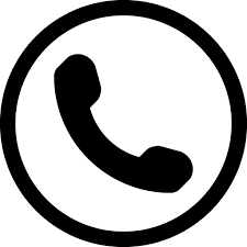 Phone icon within a black circle