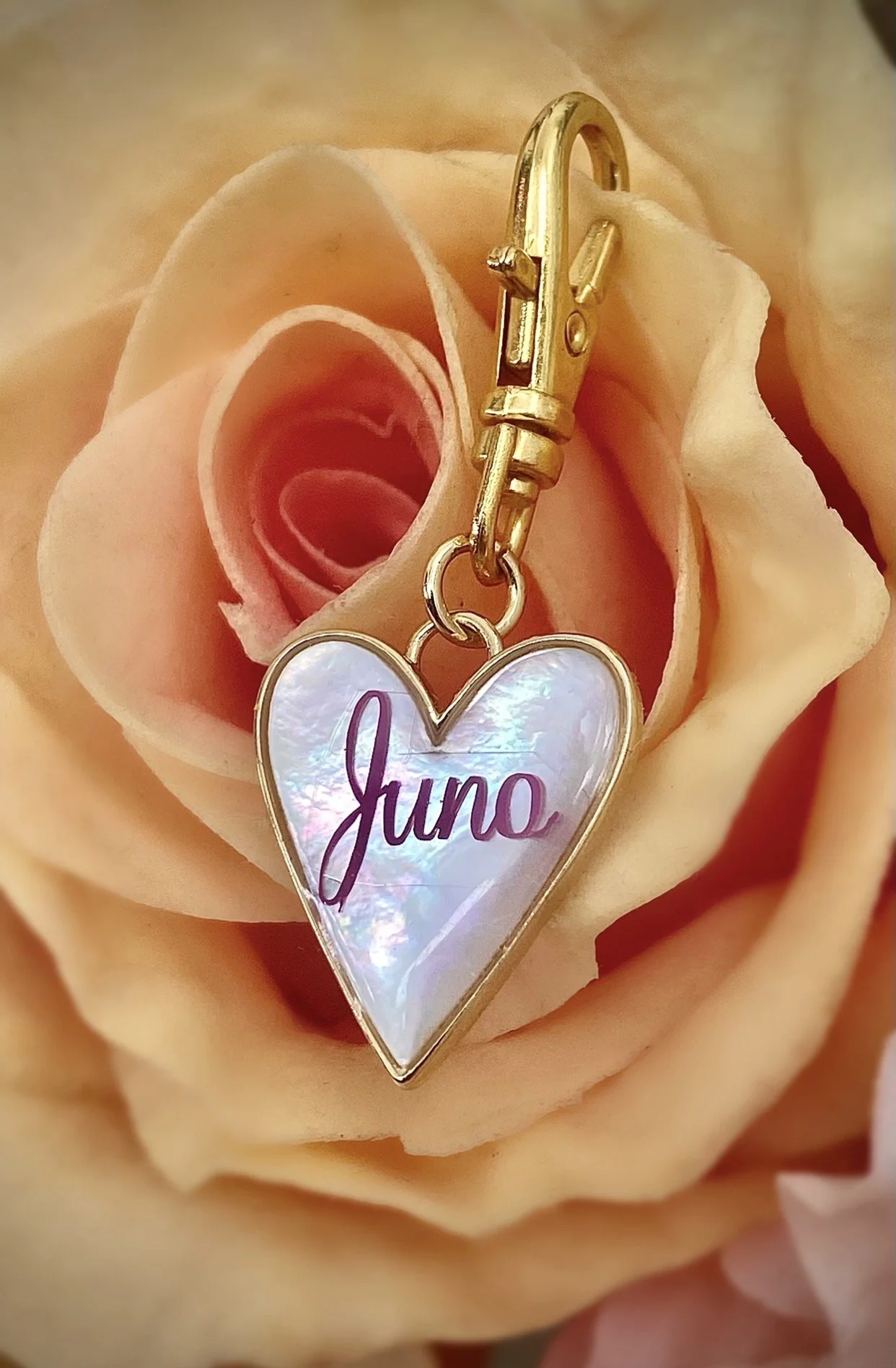 Heart of Mother Pearl tag