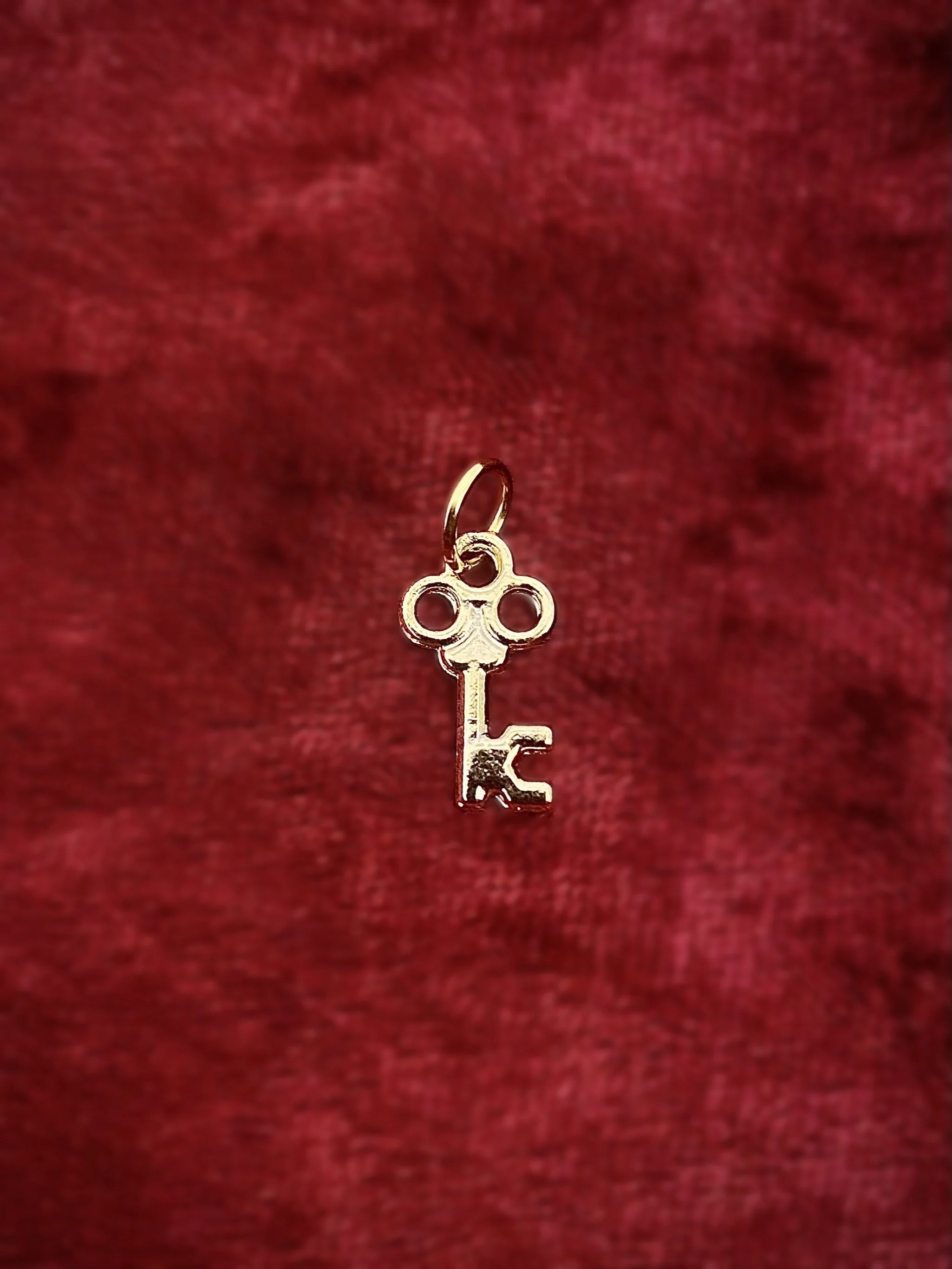 24k plated key charm