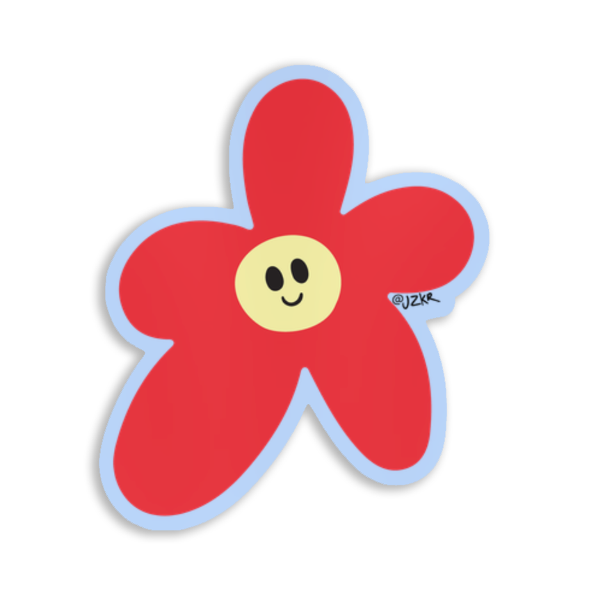 Simple Red Flower Sticker