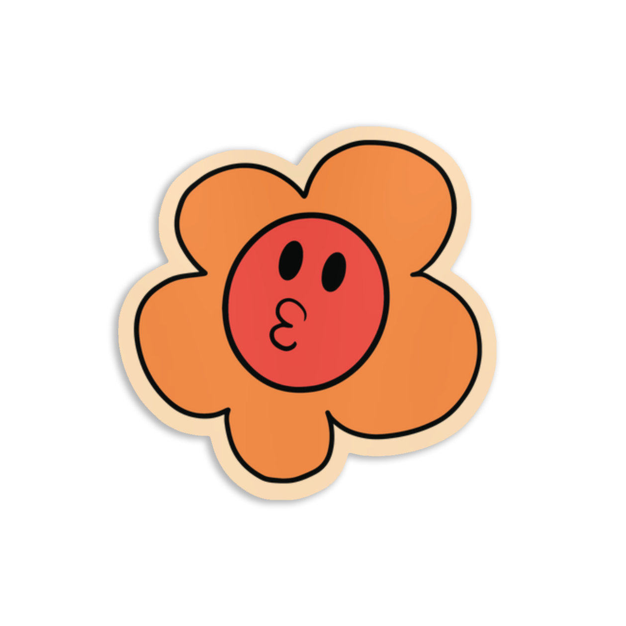 Orange Bisous Flower Sticker