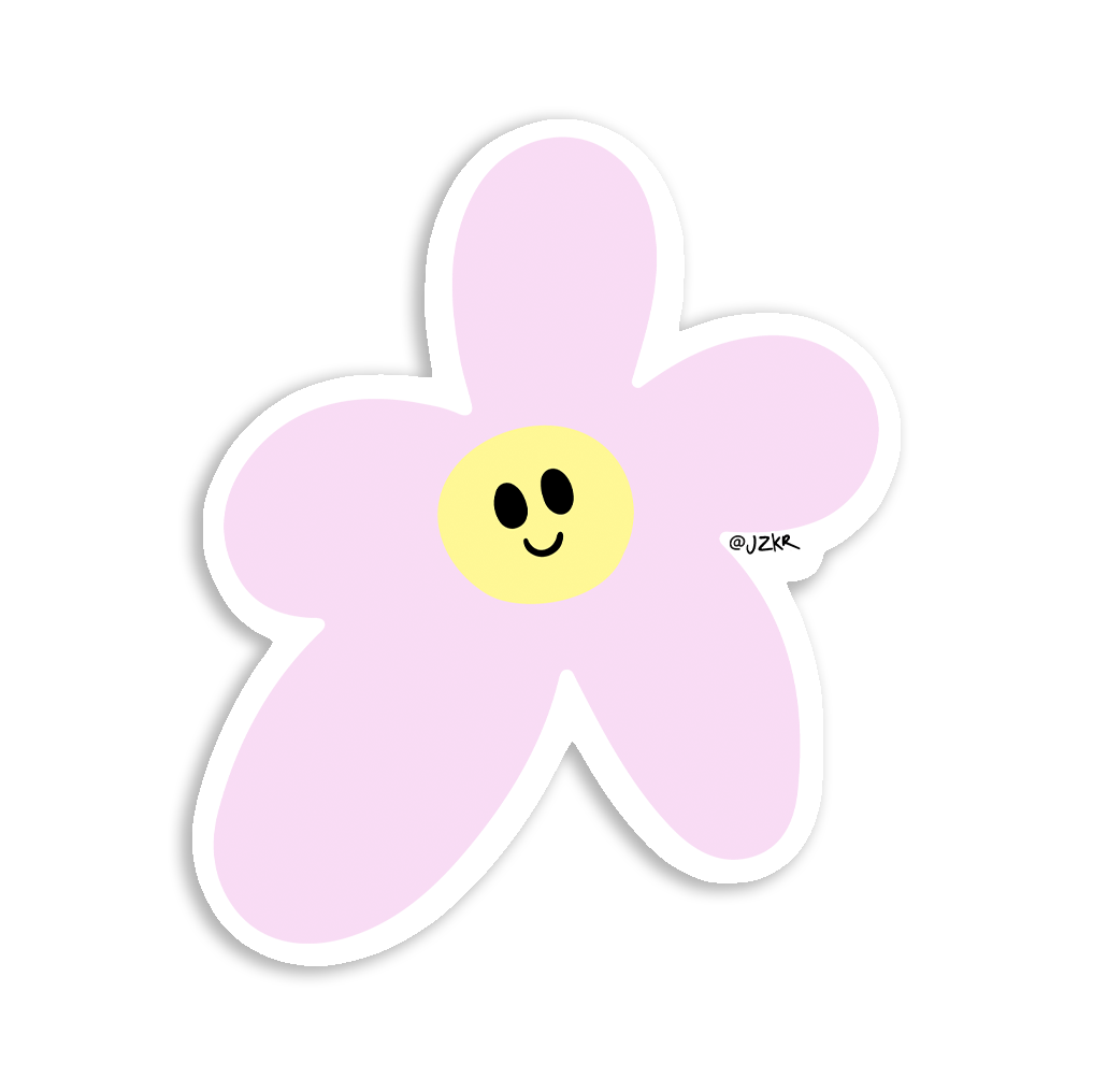 Simple Pink Flower Sticker