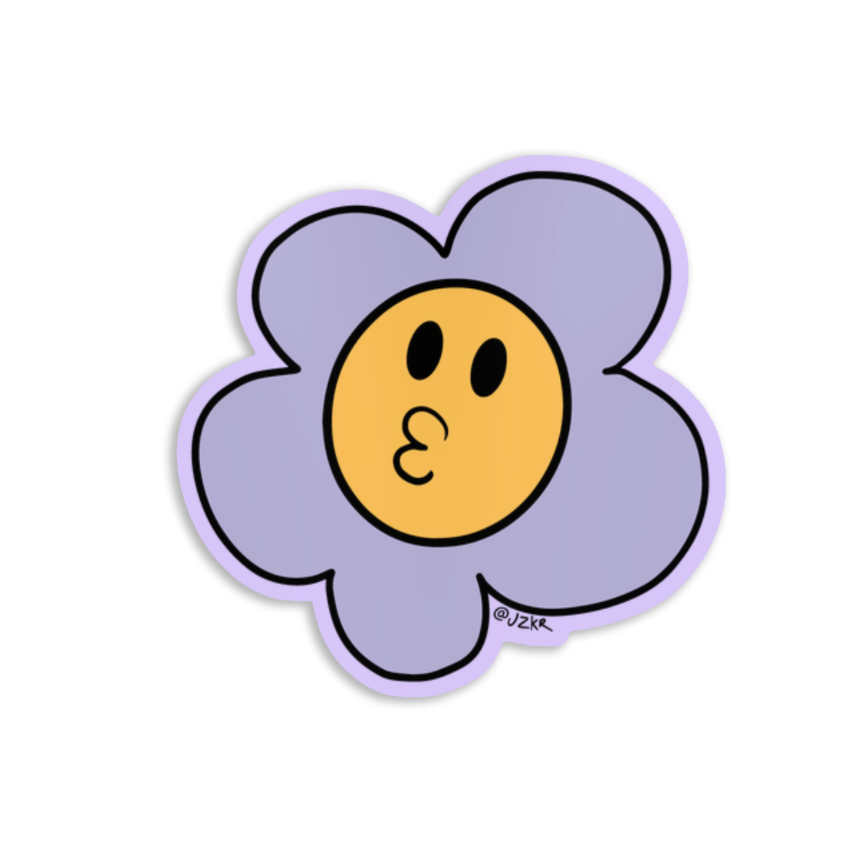 Violet Bisous Flower Sticker