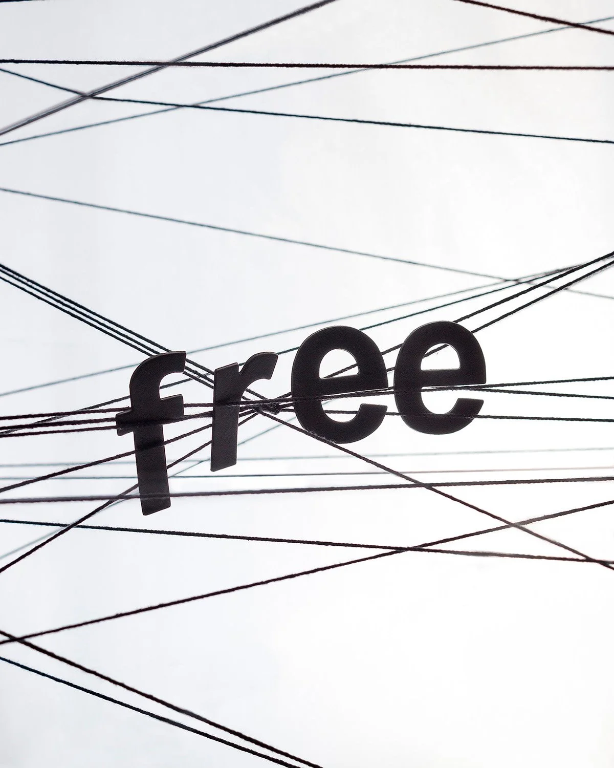 Free, being tied up trying to feel free but unable to escape, surrounded by the open space of the possibilities but stuck and afraid of the openness.