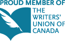 Logo of the Writers' Union of Canada with a blue circle and black text
