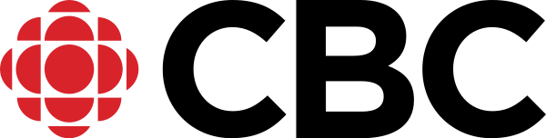 CBC logo with red circles and a black background