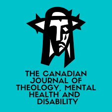 Cover of The Canadian Journal of Theology, Mental Health, and Disability featuring a black and white stylized face illustration on a teal background.