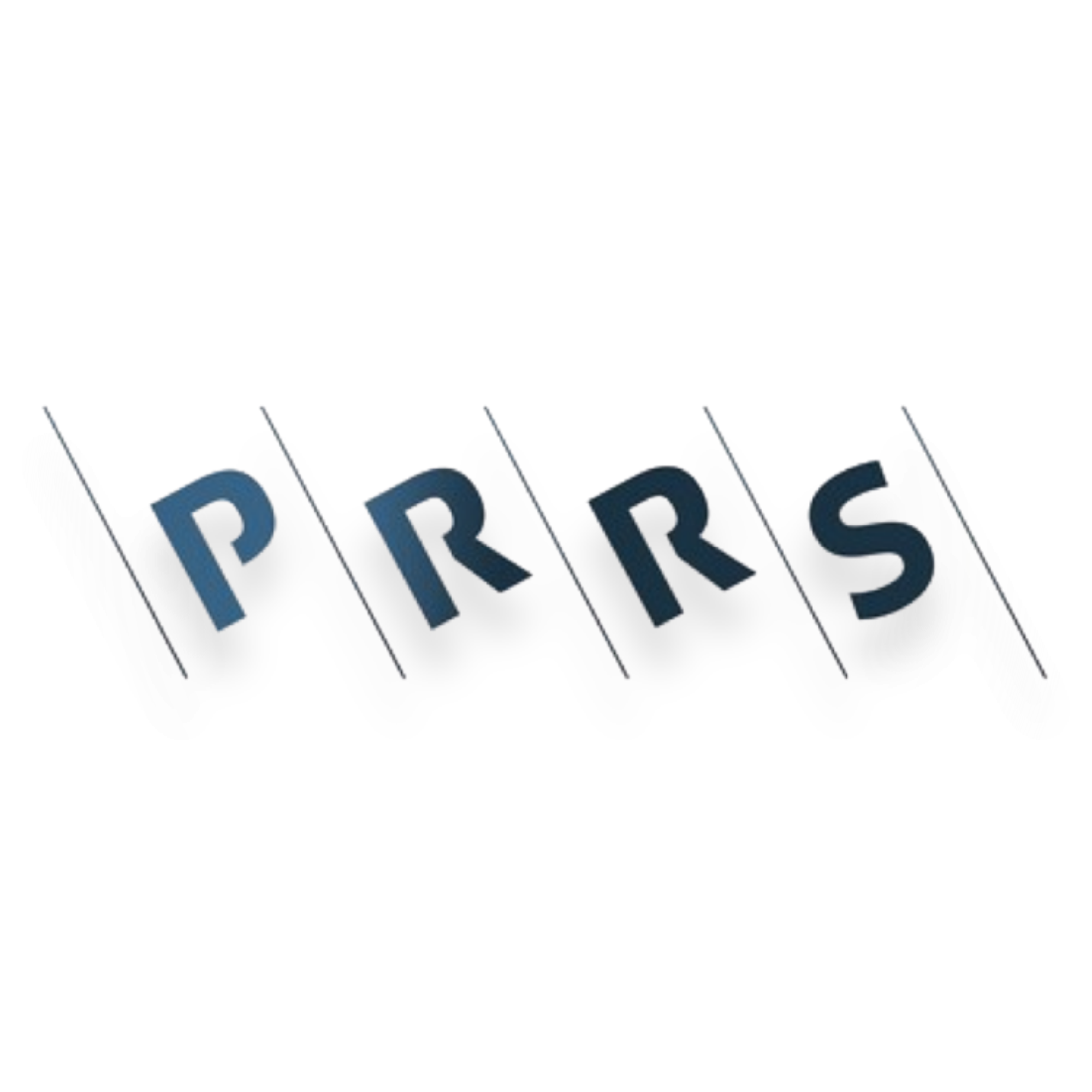 Colorful domino pieces spelling out the word "PRRS" arranged in a curved line on a white surface.