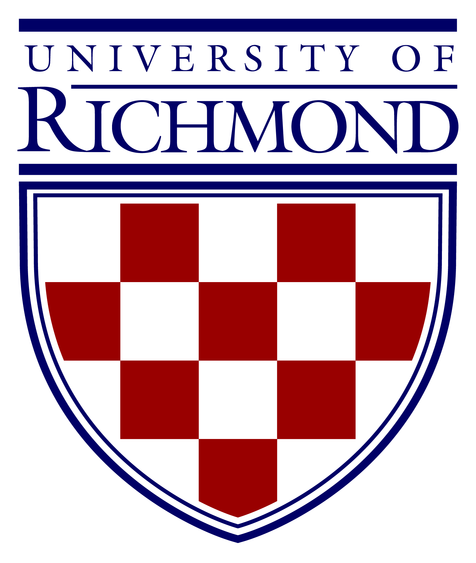 The logo of the University of Richmond featuring a shield with a red and white checkerboard pattern.