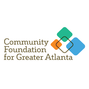 Logo for Community Foundation for Greater Atlanta with overlapping squares in green, orange, and blue.