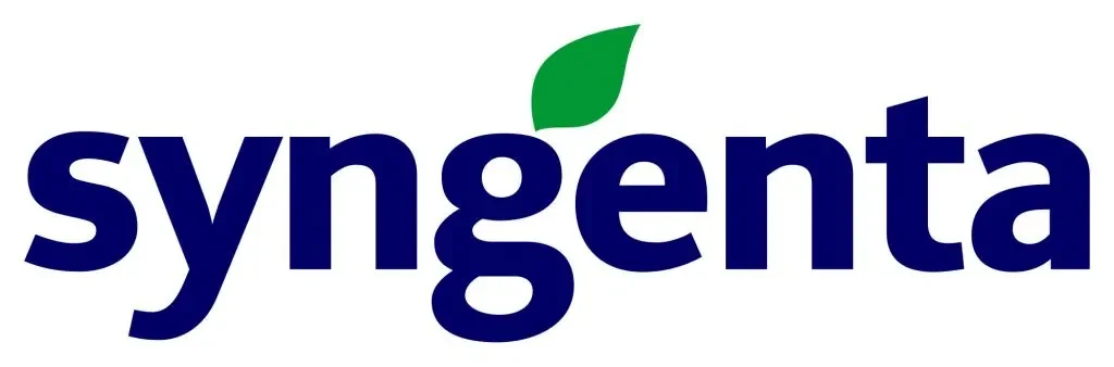 Logo of Syngenta with blue text and a green leaf above the letter 'g'.