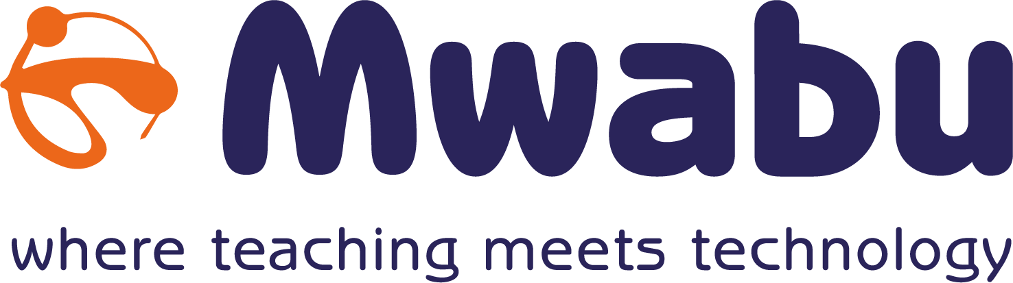 Mwamvu logo with stylized orange frog face and the tagline 'where teaching meets technology'