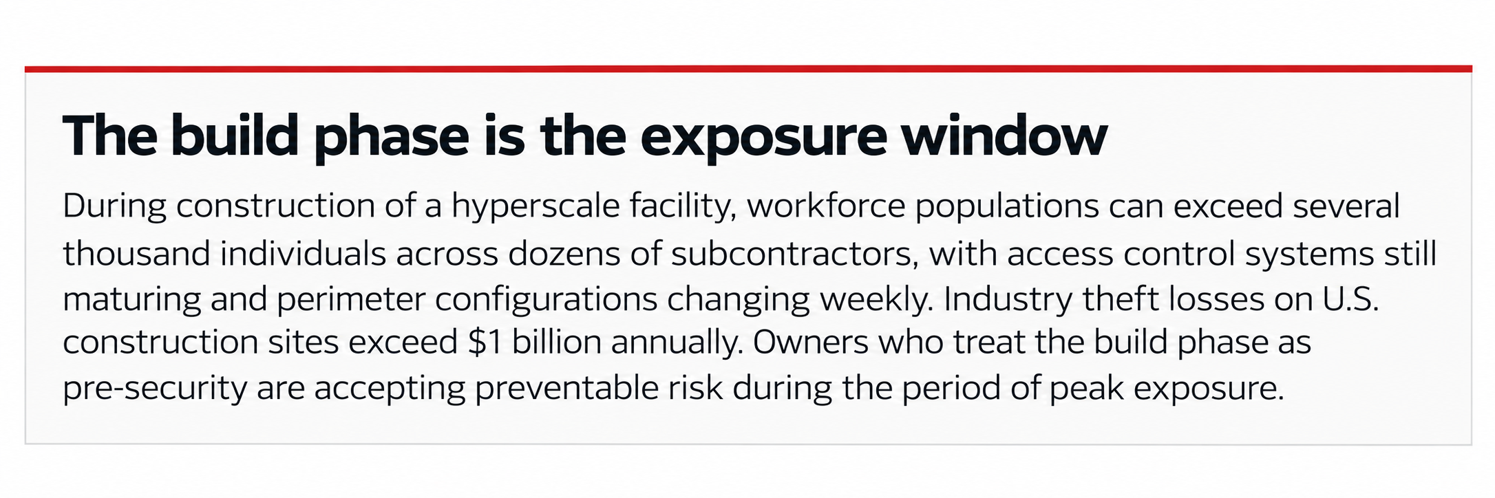 Data center construction creates a period of elevated security exposure as workforce and perimeter conditions change