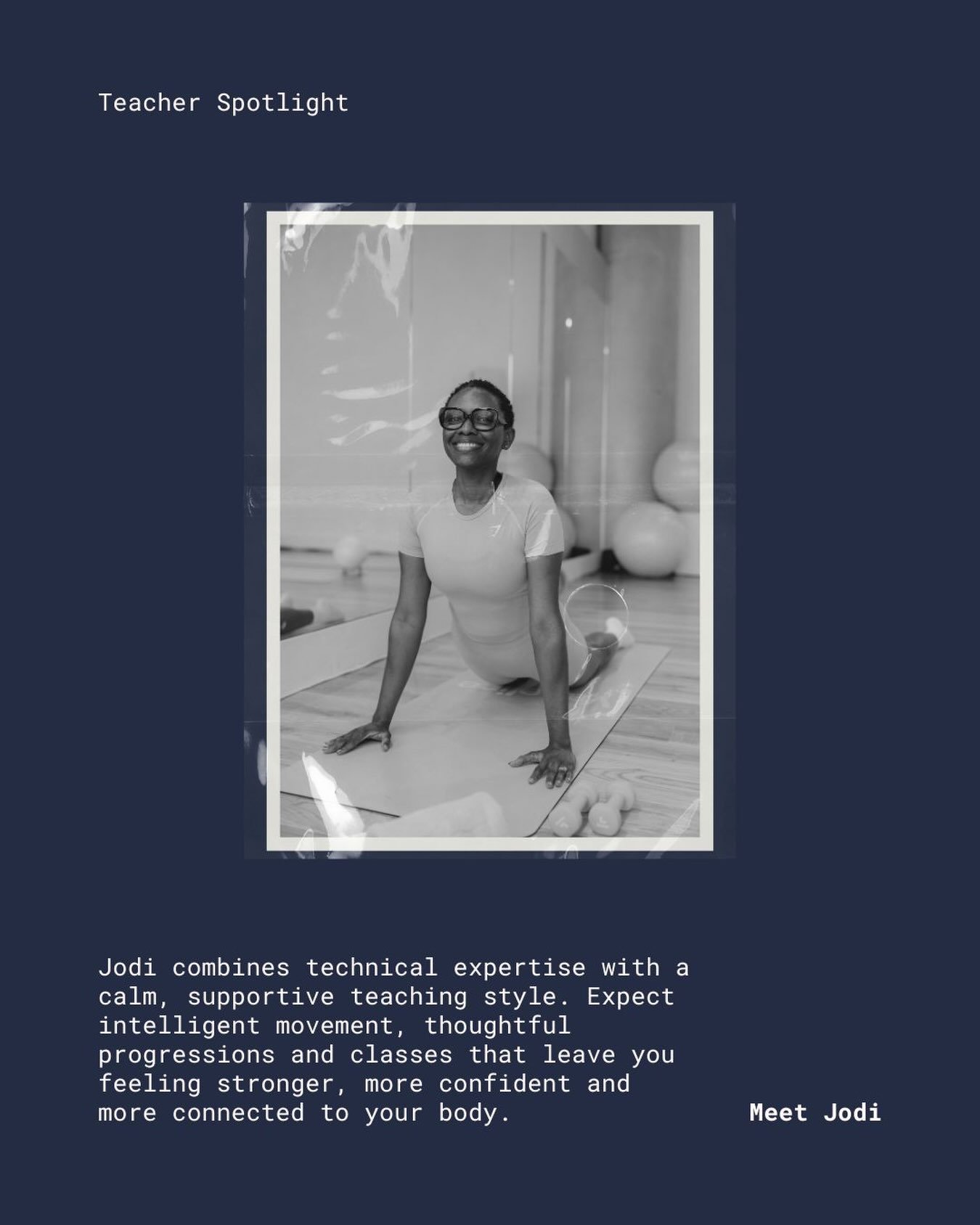 The people who will guide your practice

Originally from Jamaica and now based in London, she discovered Pilates while searching for a new way to move beyond the gym. A former track and field athlete, it was during her own rehabilitation from a lower