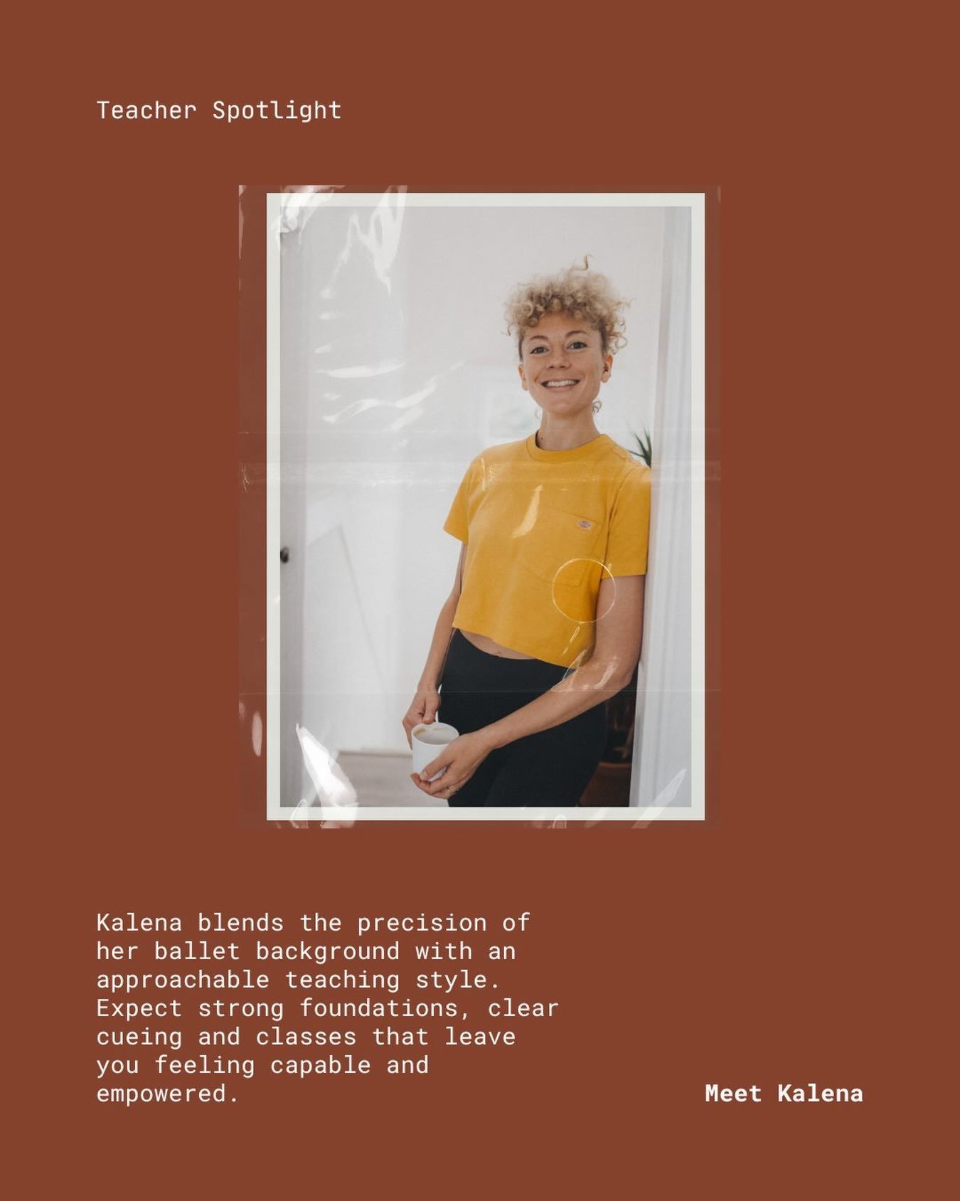 The people who will guide your practice

Kalena discovered Pilates through her career as a professional ballet dancer, where it became an essential part of her training to build strength, refine technique and recover from injury. Her experience taugh