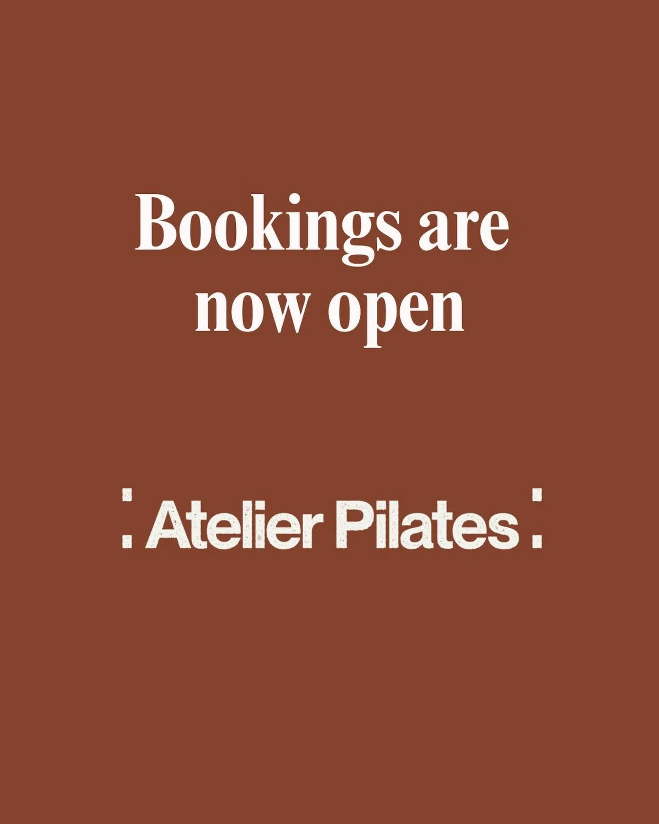 Bookings are now OPEN ✨

The Atelier timetable is officially live and you can now start booking your first classes from 7 September.

As bookings open 14 days in advance, each class will become available throughout today as we reach its scheduled tim