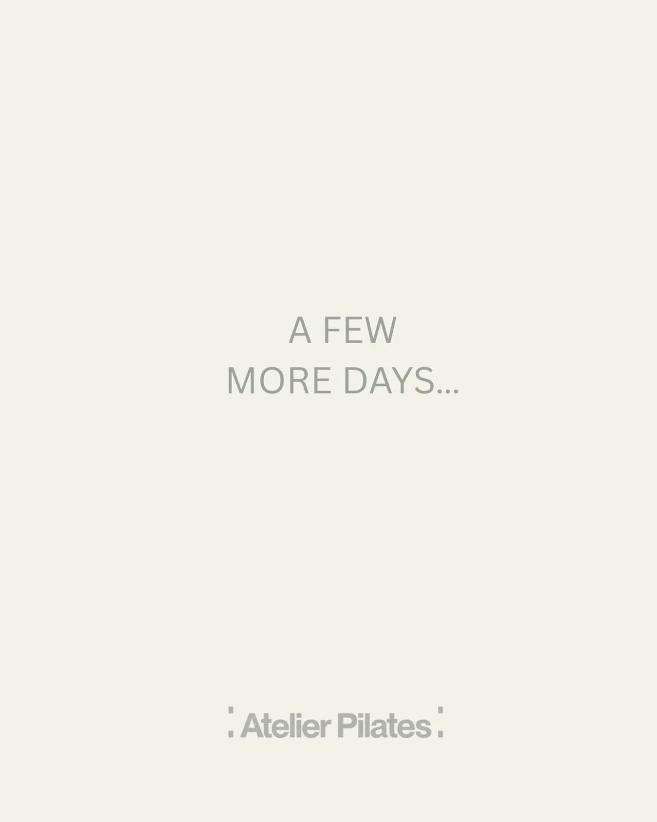 Our opening date is moving ever so slightly.

After a final delay with our fit-out, Atelier Pilates will officially open its doors on Thursday 10th September.

We know many of you are ready to get on those Reformers (and so are we!), but these few ex