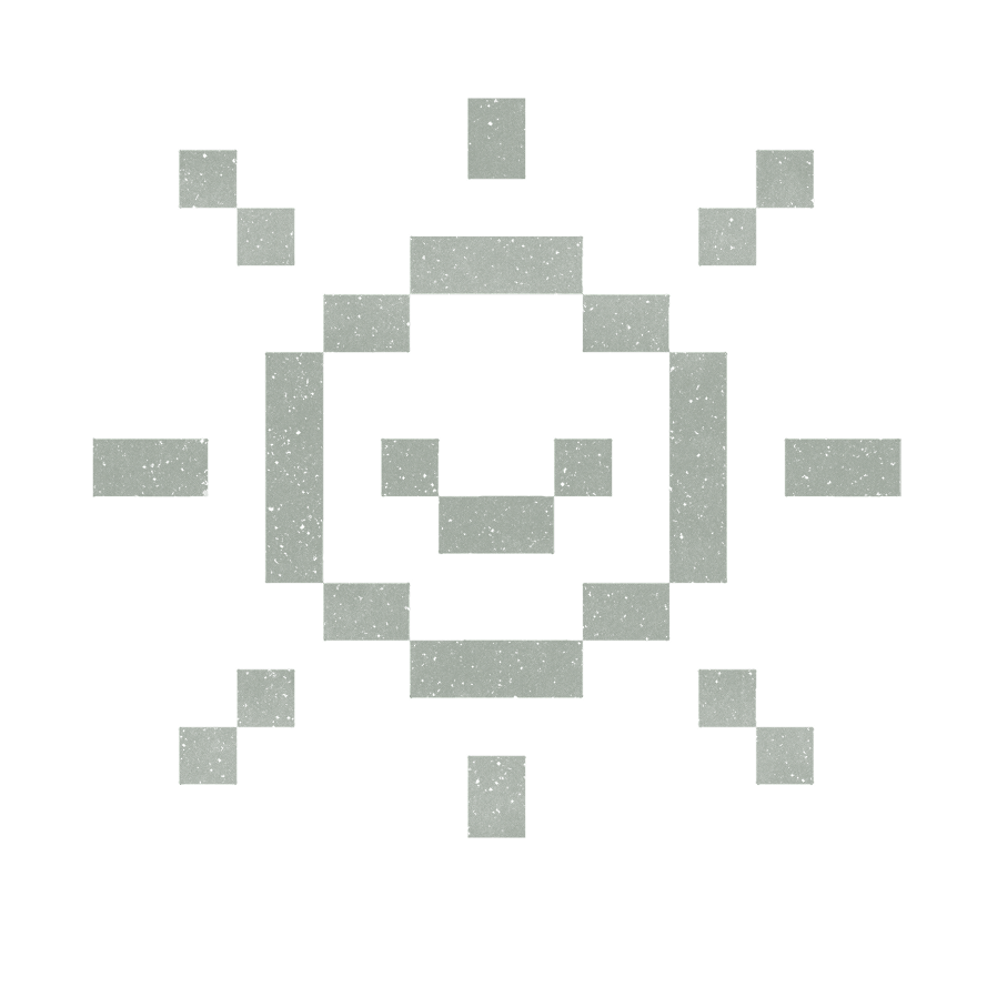 Geometric drawing of an outline square with sections divided by vertical, horizontal, and diagonal lines.