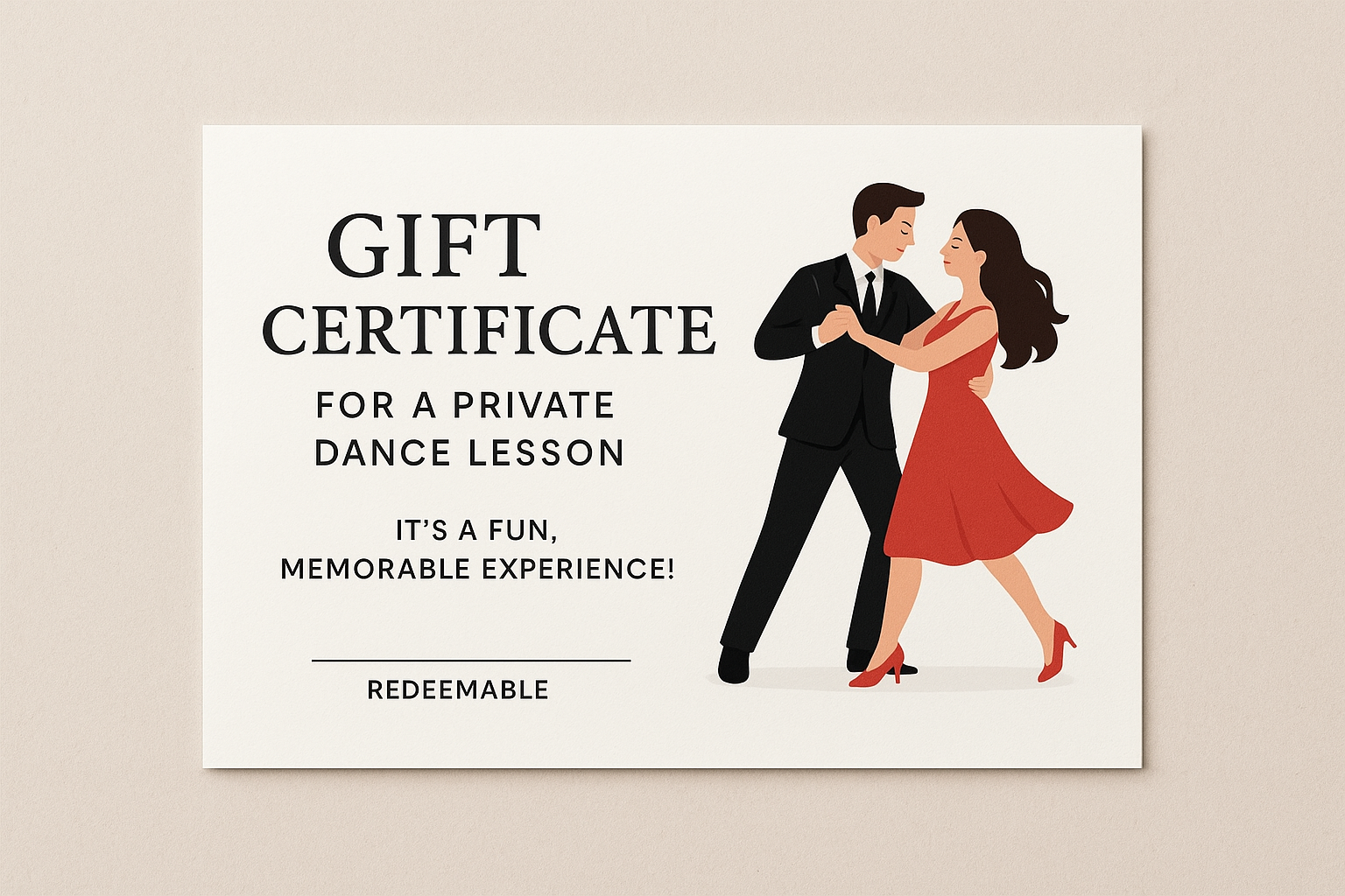 Gift Certificate at Vegas Ballroom Dance