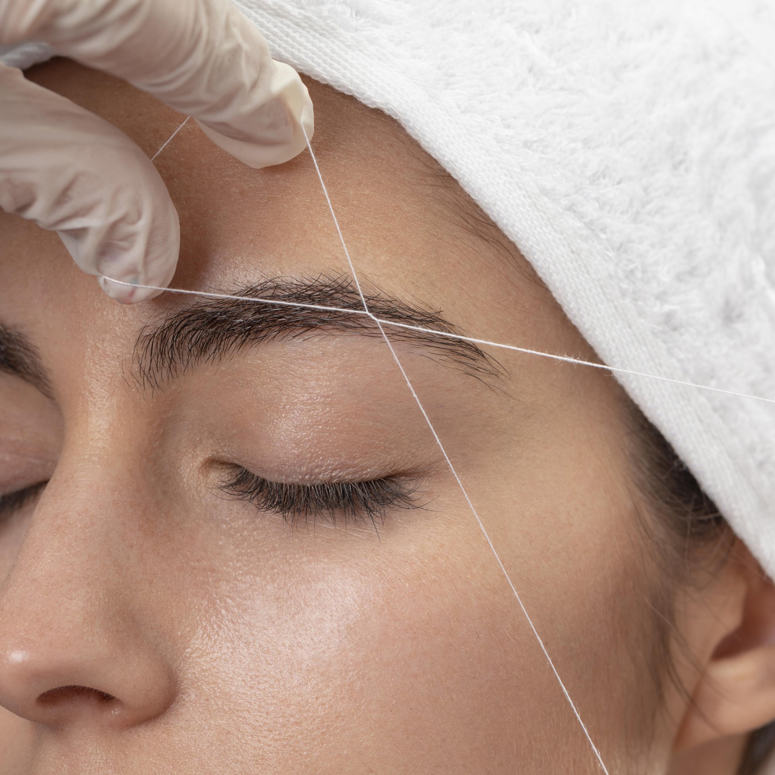 Professional threading services for eyebrows and facial hair offered at Namis Beauty in Bradley Stoke, Bristol