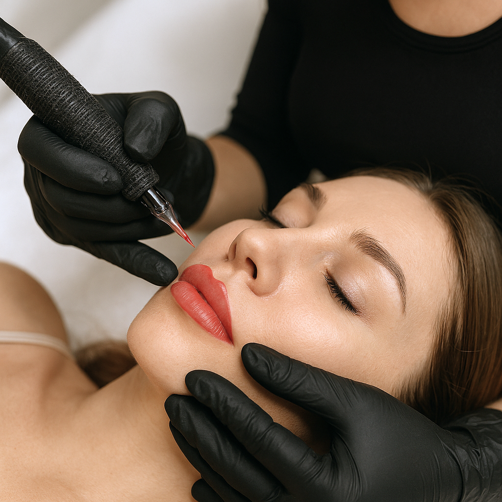 Professional lip blush semi-permanent makeup treatments offered at Namis Beauty in Bradley Stoke, Bristol