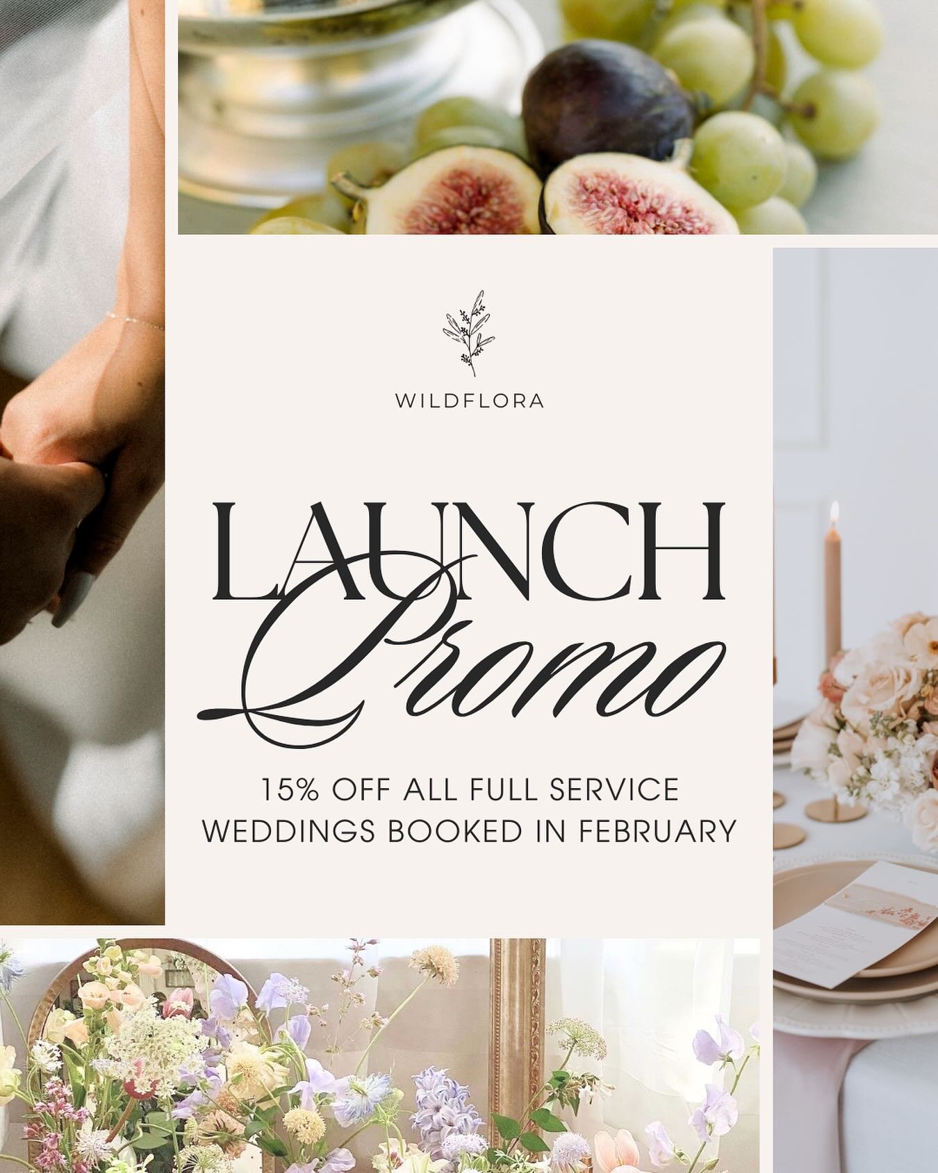 Visit our brand new website! We are now live! 🥂

With it being February (or the month of love) we wanted to celebrate the launch with a promo for our new love birds! 

Book your wedding with us this month and receive 15% off your full service weddin