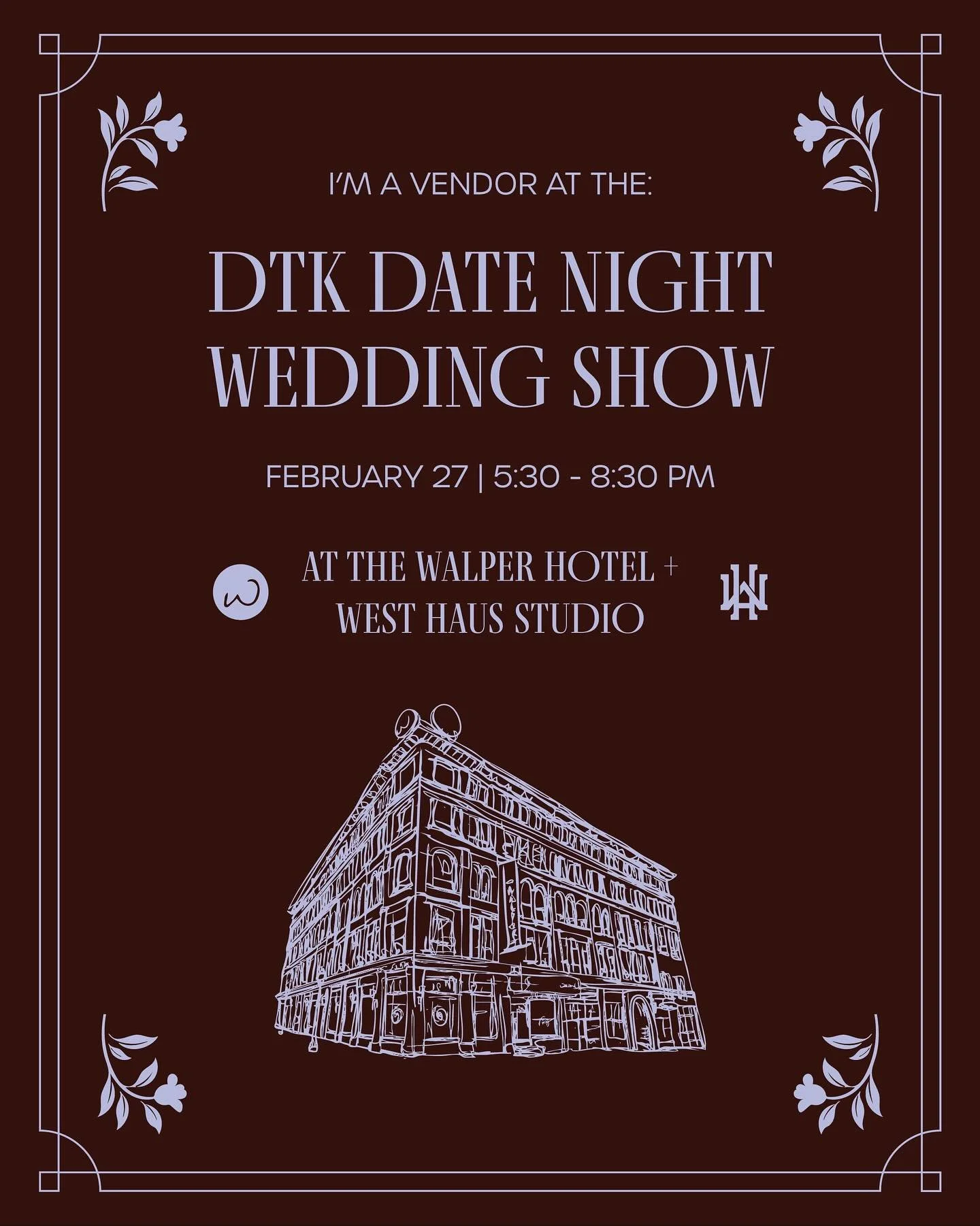 Excited to let everyone know that we will be at the DTK Date Night Wedding Show! 

Come visit our booth between 5:30-8:30 Friday night!

Hosted by @thewalperhotel and @westhauskw