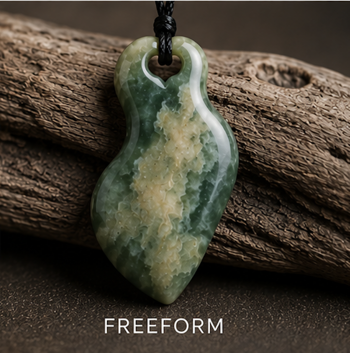 Round Freeform Jade Pendant