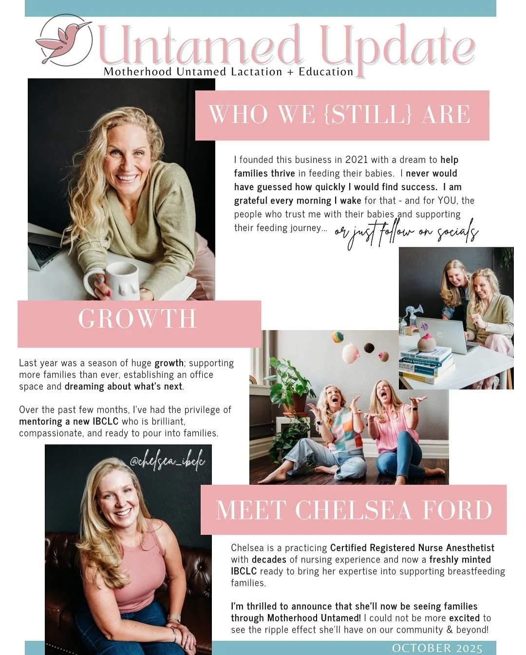 👏🏻👏🏻 UPDATE! That&rsquo;s honestly been in the works since @chelsea_ibclc slid into my DMs in early 2024 from Spain. 

SO EXCITED TO ANNOUNCE THERE ARE NOW ✌🏻 IBCLCs at MOTHERHOOD UNTAMED 💃🏼 👯&zwj;♂️ 🪩 

Chelsea is a gem, yall. Go follow her