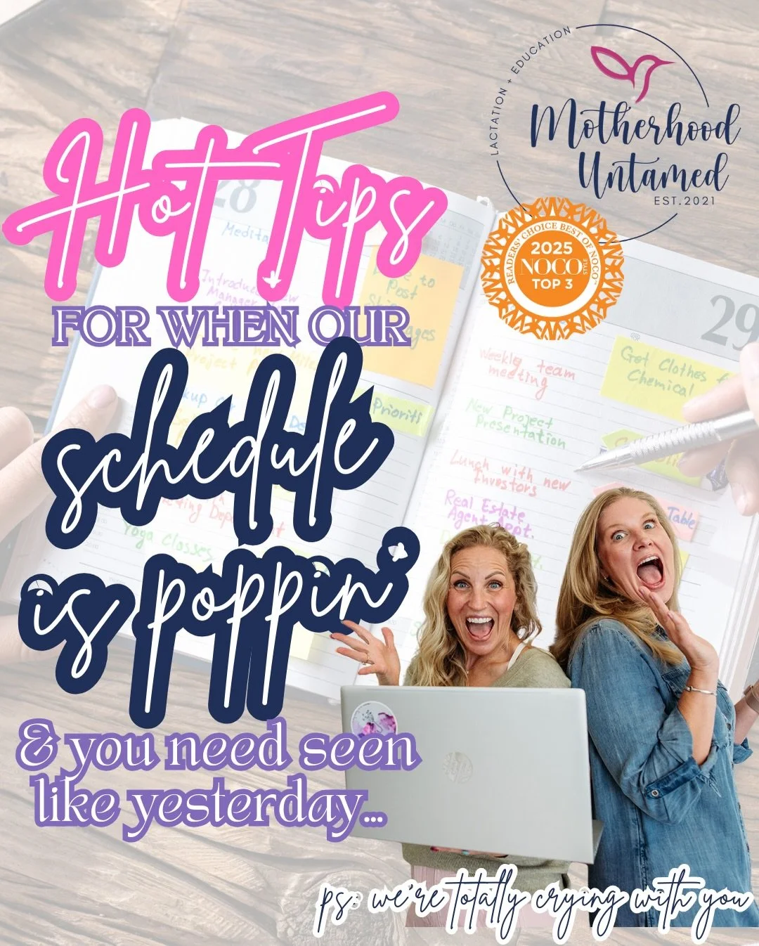 It&rsquo;s true. Our schedule gets tight. And we&rsquo;re GRATEFUL for all of you AND we know sometimes you needed us like, two days ago. 

With Angela scaling back to scale UP with her massage therapy and rhythmic movements for better feeding for th