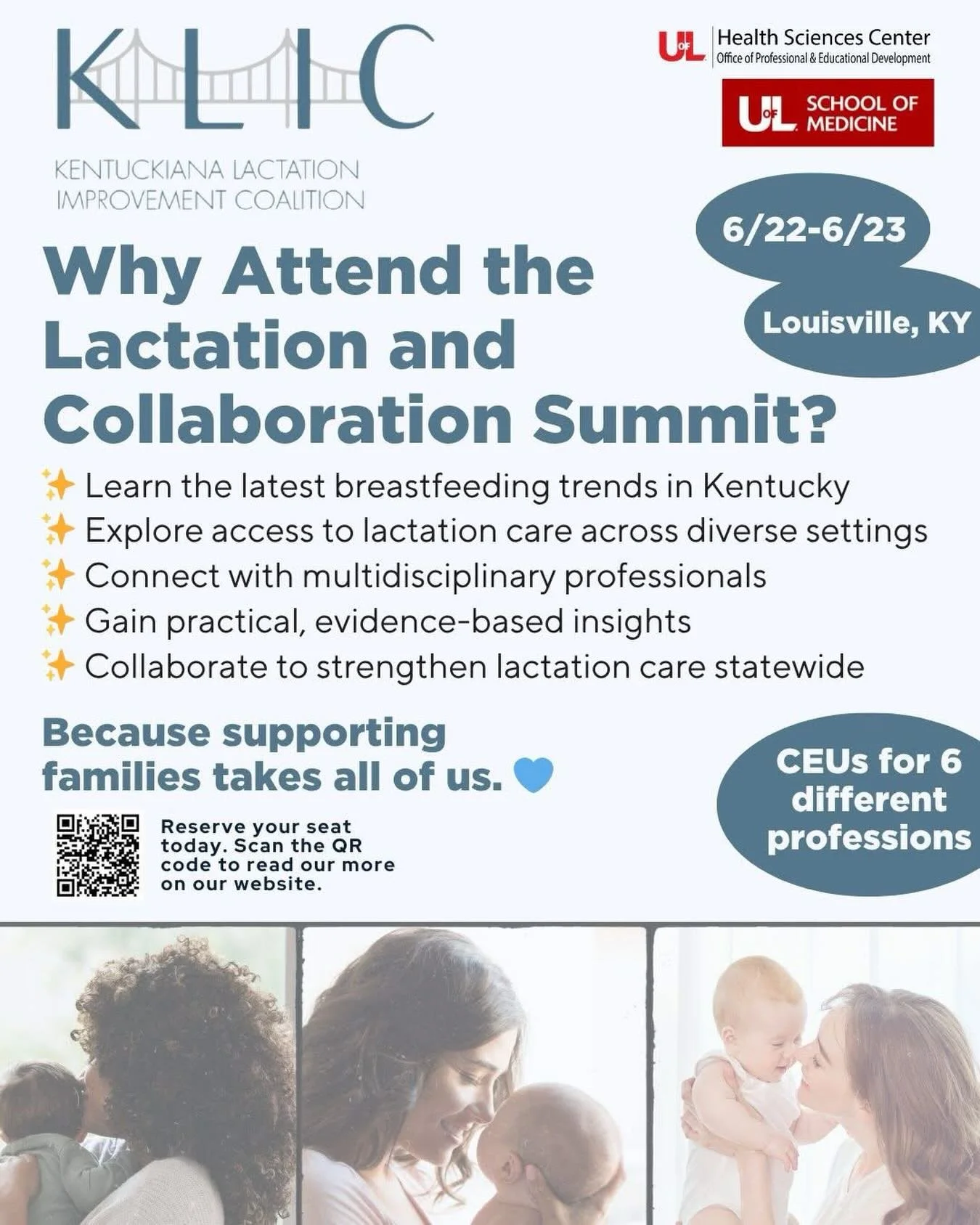 Come learn with us in Kentucky this summer!!! Conferences are such a great way to meet other IBCLCs, learn from each other AND they&rsquo;re *fun*. 

More info here https://go.klicbreastfeeding.org/klic-conference/home

#ibclc #lactation #lactationco