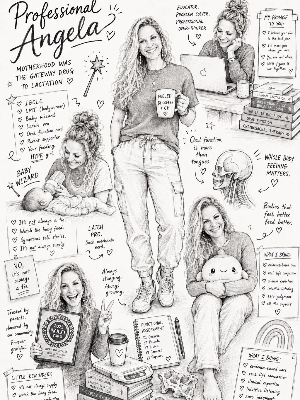 The professional version v the personal but TBH we love that it all just blends because modern healthcare means we get to act like besties and also provide bad ass, evidence based care to you and your little boo thang. What an honor 🤍