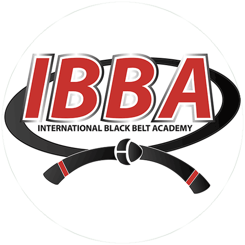 Logo of the International Black Belt Academy (IBBA) with a black belt graphic.