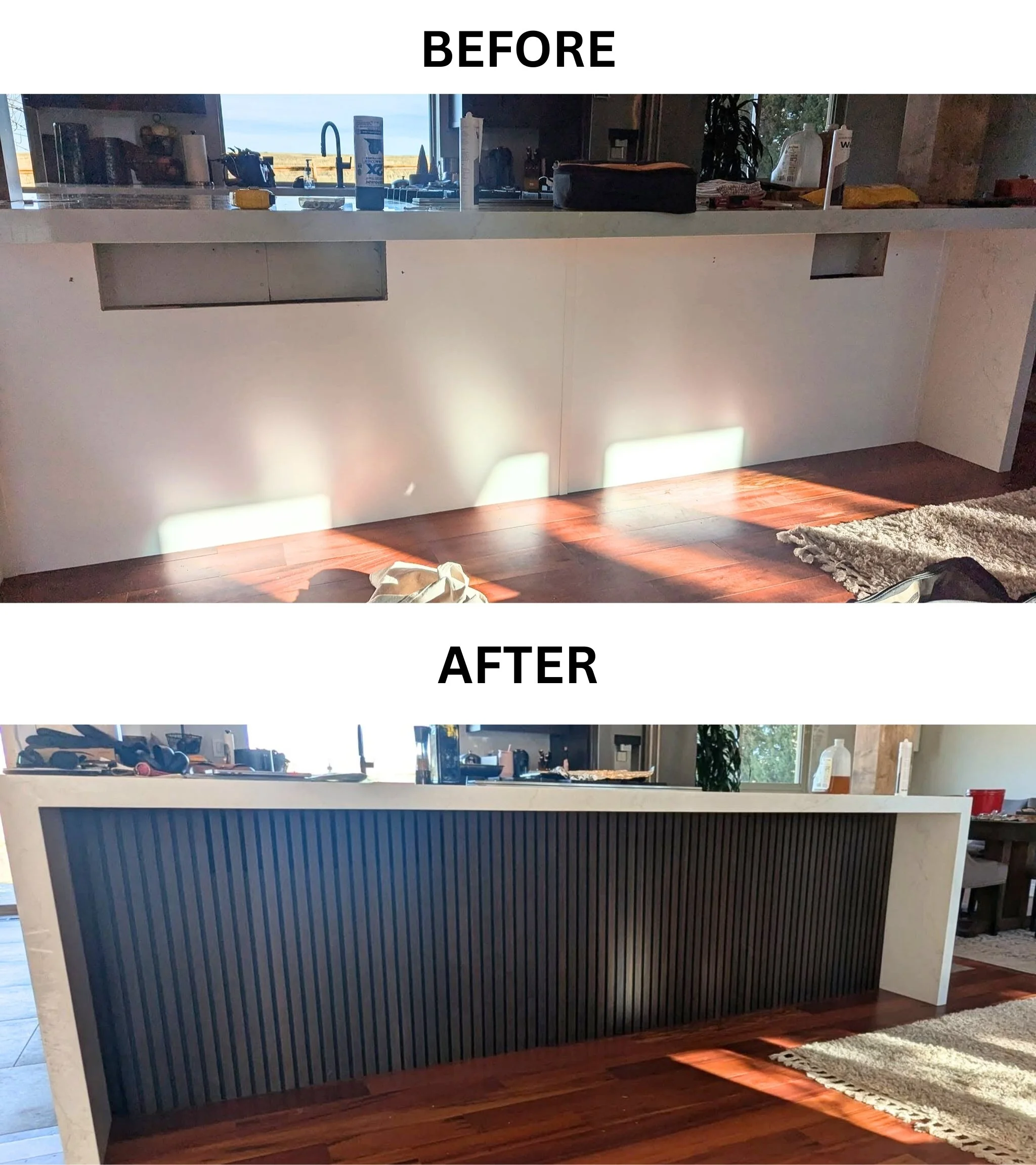Before and After of Kitchen Island Glow-Up