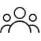 Four outlined star icons on a white background.